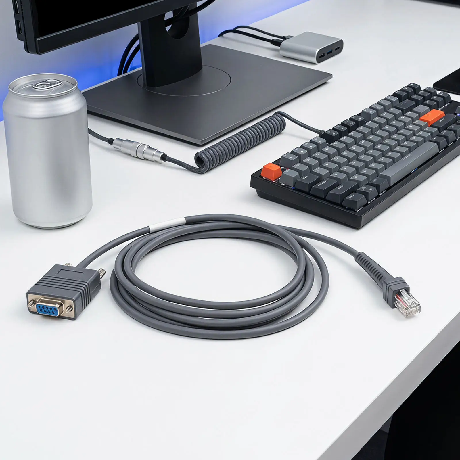 Barcode Scanner Cable Straight 2M Replacement for Symbol Ls2208 Ds3608 High Speed Data Transfer Pos Use Barcode Cable