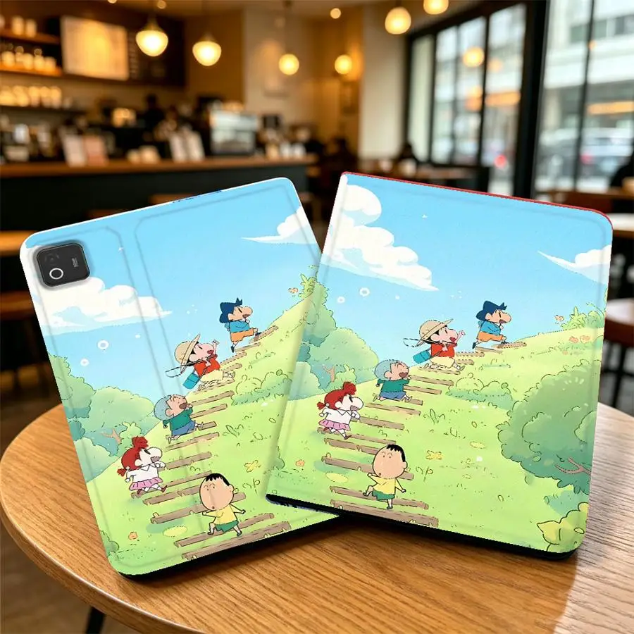 C-Crayon Shin-Chans Anime with Pencil Slot Case for Xiaomi Redmi Pad SE K Pad 8.8 9.7 12.4 Inch Pad 5 6 7 8 Pro Pad 6s Pro 7