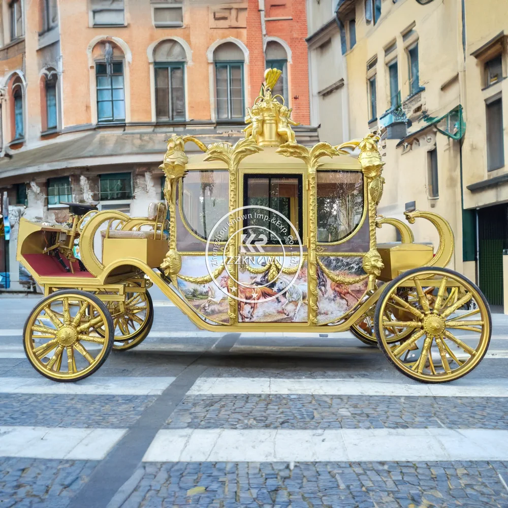 Quality Dual Use Royal Horse Carriage Luxury Wedding Comfortable European Family Tourist Festival Wedding Electric Vehicle