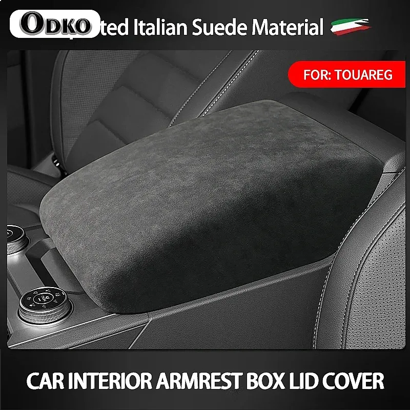 Car Armrest Pad Center Storage Box Mats Protector Cushion Cover For VWTouareg 2019 2020 20212022 Auto Accessories