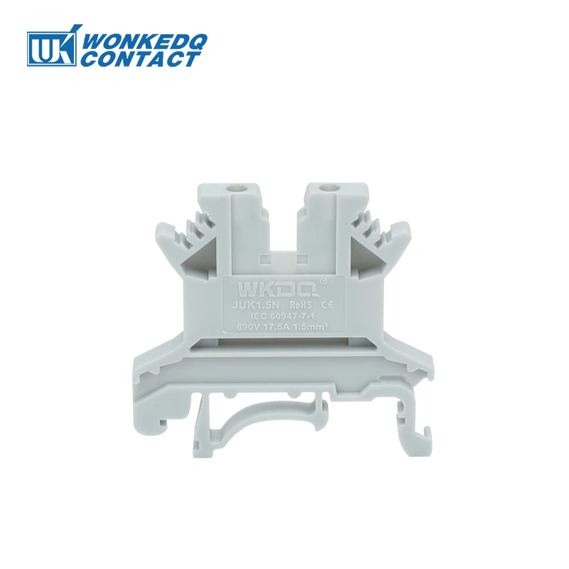 10Pcs UK1.5N UK 1.5 Screw Feed-through Universal Plug 2-Connductor Wire Electrical Connector DIN Rail Terminal Block UK 1.5mm²