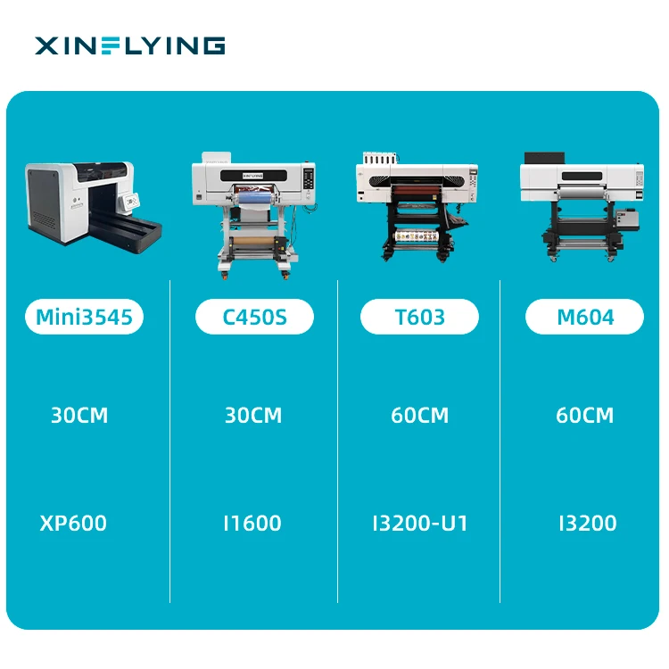 Multi-color 30cm UV DTF packaging printer for multi-function 3-head UV DTF I1600 printer with laminator