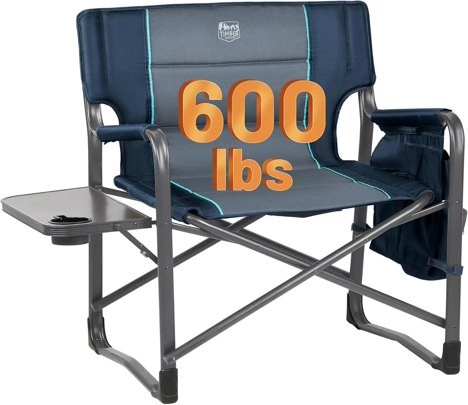 

Upgraded Oversized Directors Chairs with Foldable Side Table, Detachable Side Pocket, Heavy Duty Folding Camping Chair