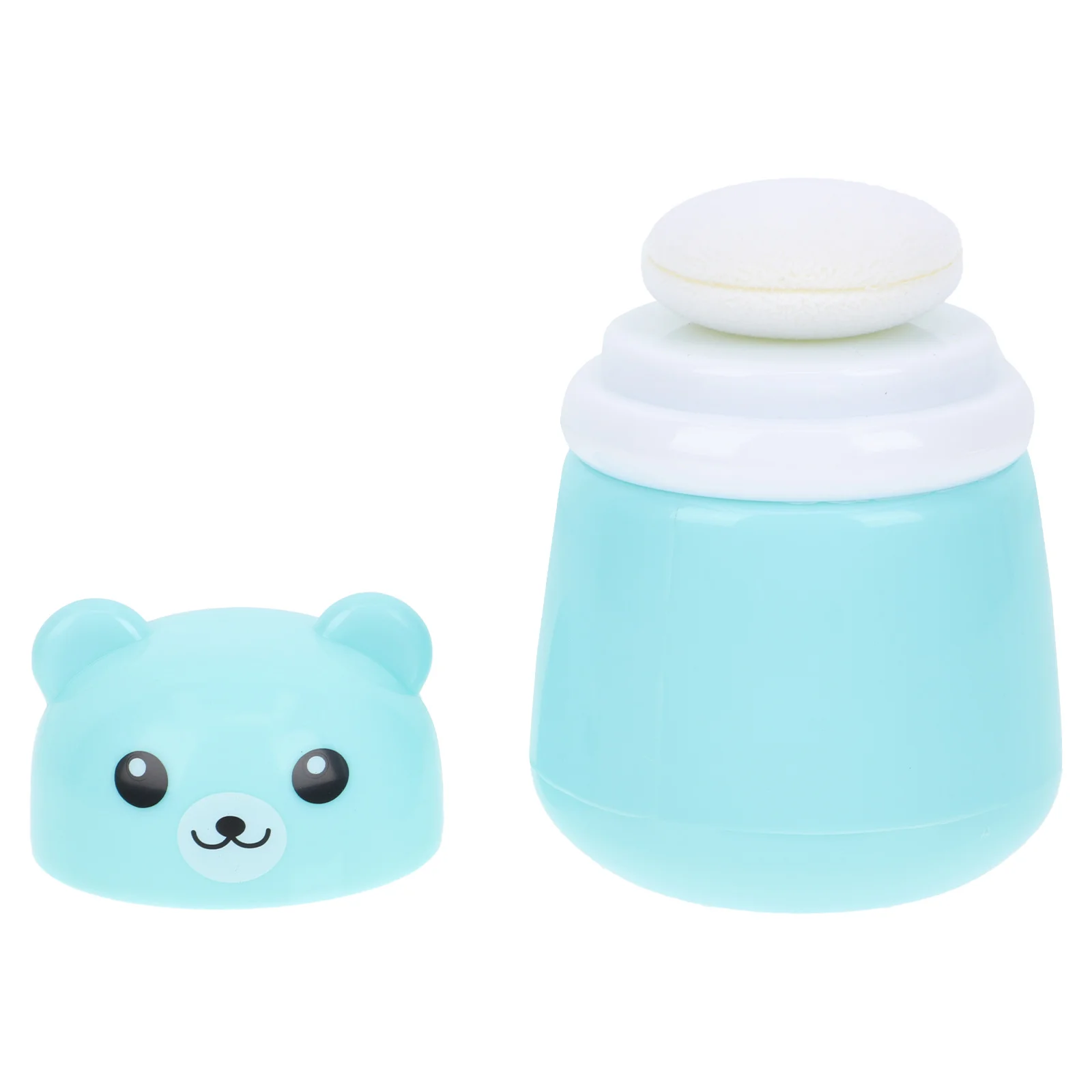 Powder Puff Box Baby Talcum Case Infant Container Large Capacity Easy One Hand Use Minimize Loss Cartoon Design Practical