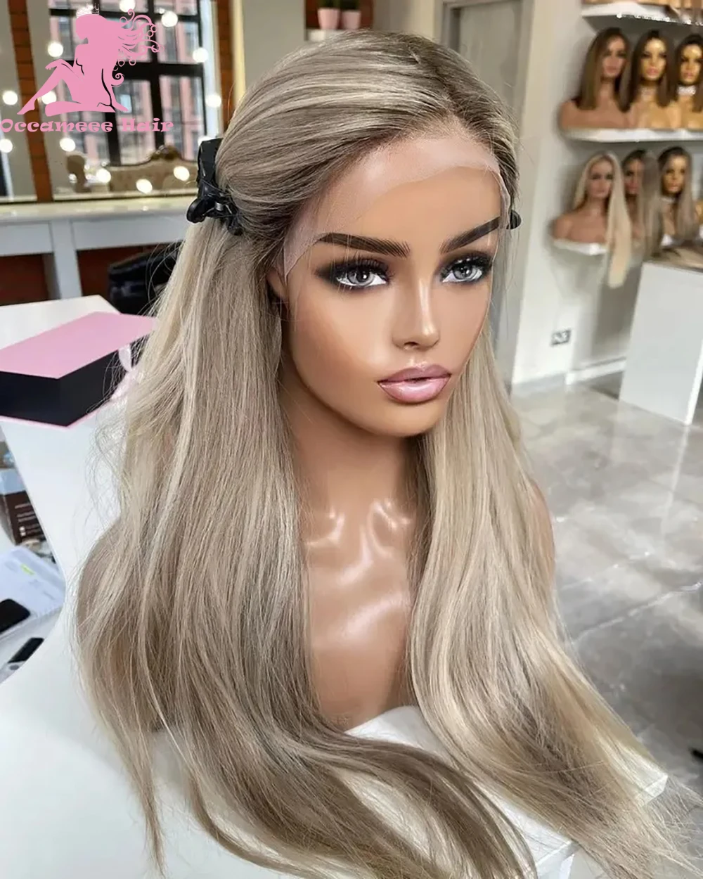 Highlit Lace Front Wig Human Hair BlondePre Plucked Brown Mix Blonde13x6 360 Full Lace Frontal Straight Colored Brazilian Hair