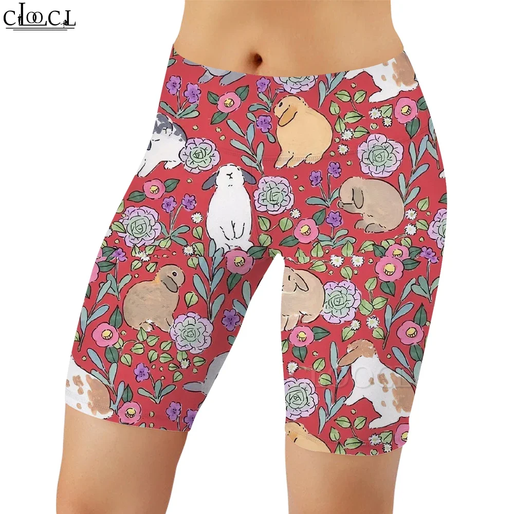 CLOOCL Fashion Workout Women Legging Cute Rabbit Playing In The Flowers Print Casual Women Sexy Gym Sweatpants for Female
