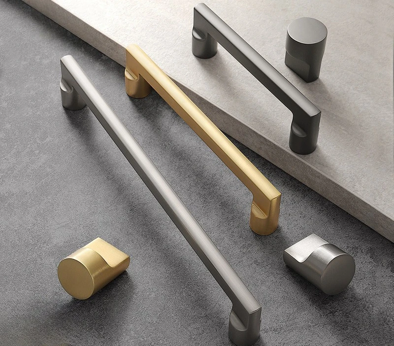 Modern Simple Furniture Handles Brushed Gold Cabinet Knobs Elegant Wardrobe Dresser Pulls Kitchen Cupboard Handle Door Knob