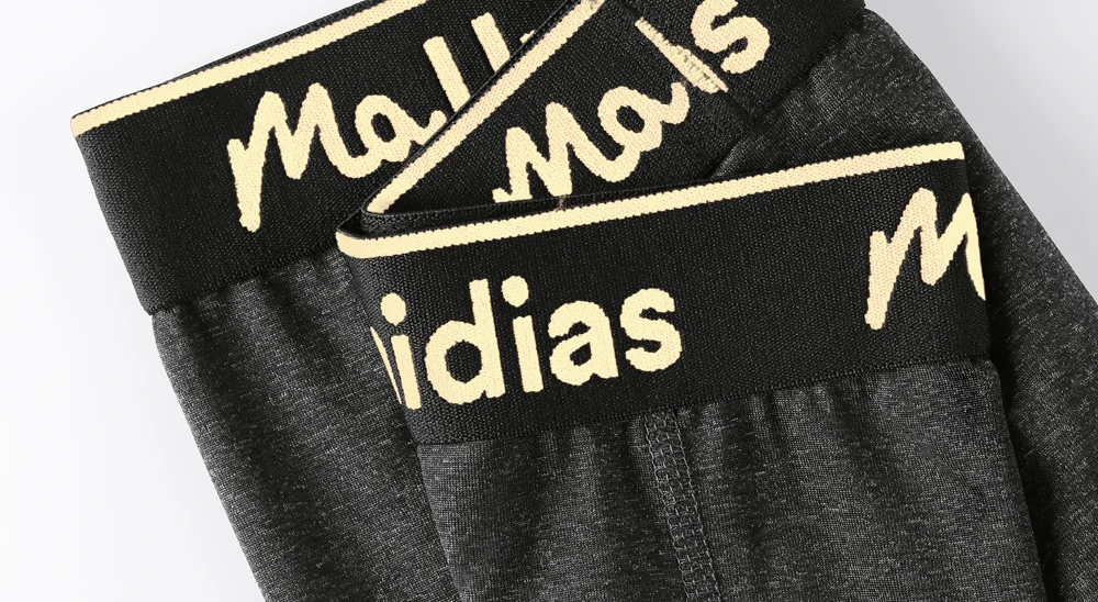 Neue Herren-Unterhosen, lange Markenunterwäsche für Männer, Boxershorts, sexy lange Herren-Slips mit elastischem Bund und Schriftzug. – Detail 8