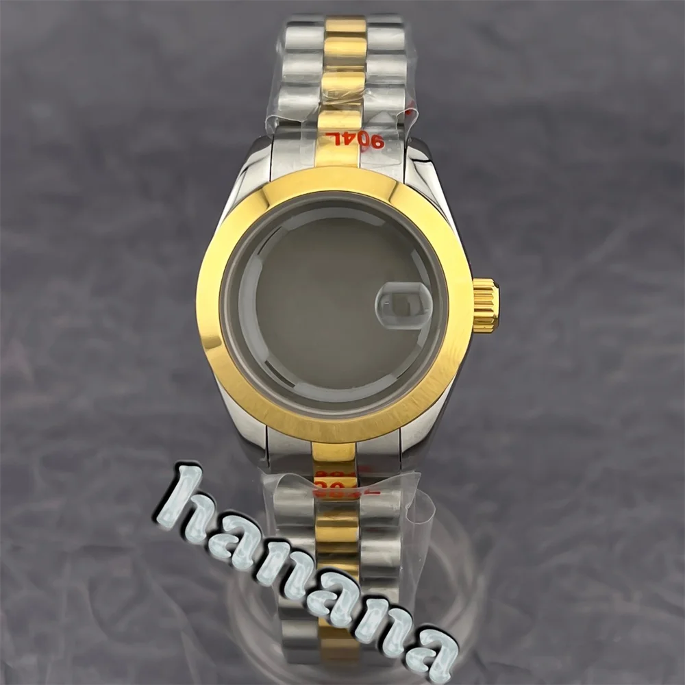 Beveled polished bezel 28mm/31mm water-resistant case Bracelet sapphire crystal NH05 06 movement ladies' watch parts replacement