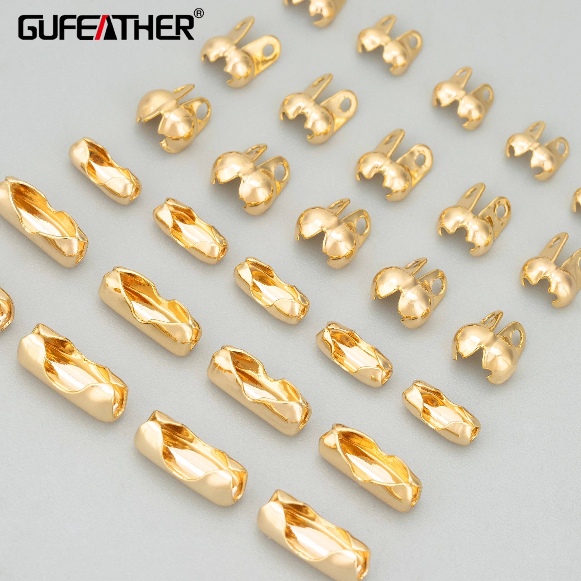 GUFEATHER MF25,jewelry accessories,18k gold rhodium plated,copper,nickel free,connect,bead chain buckle,jewelry making,20pcs/lot