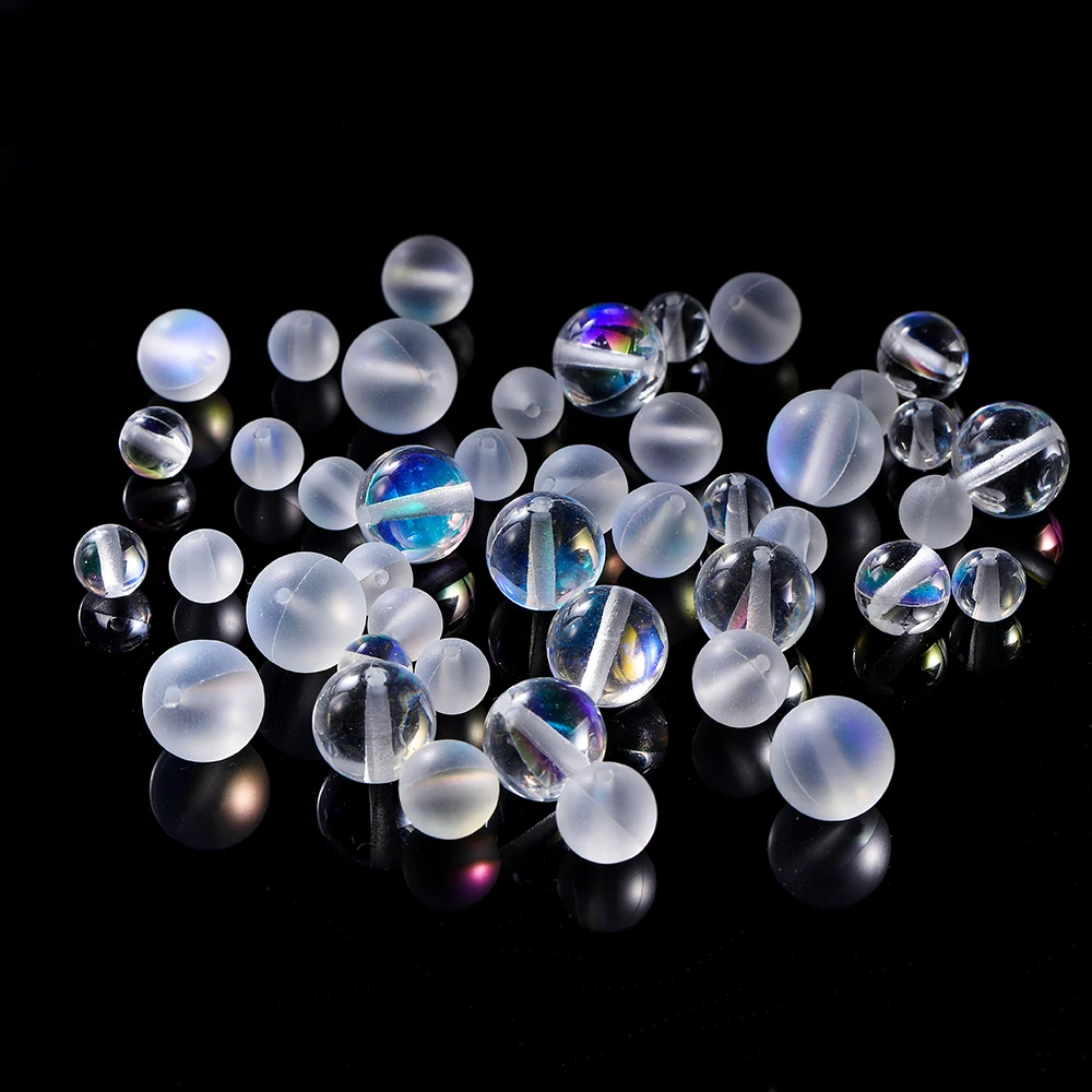 

1String 6-10mm Round Crystal Moonstone Natural Stone Beads for DIY Jewelry Making Accessories Necklace Bracelet Supplies