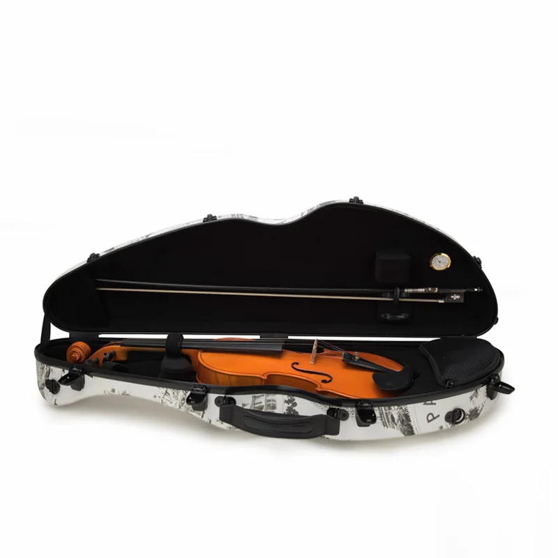 CHRISTINA Violin Case 4/4 Size Widened Triangular Tower Pattern VB46 Lightweight New Composite Materials with Straps