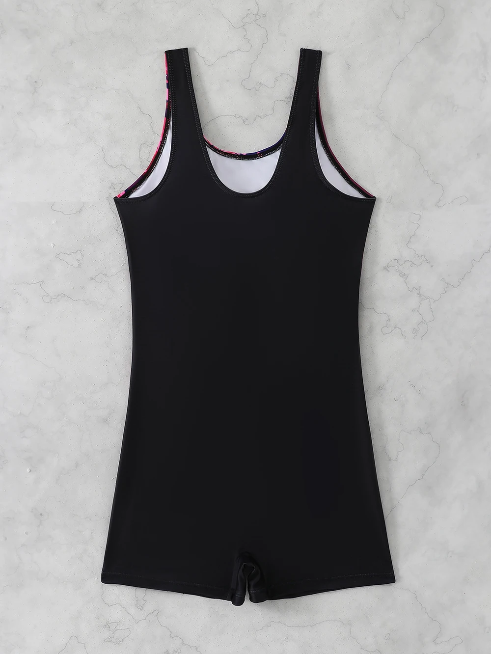 Traje de baño de una pieza estampado 2026 para mujer, estilo conservador, acolchado, sin mangas, para natación y playa