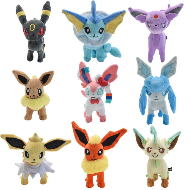 Combination sales Pokemon Pikachu Plushies Leafeon Vaporeon Sylveon Umbreon Vaporeon Sylveon Plush Toys for Collectible Gift