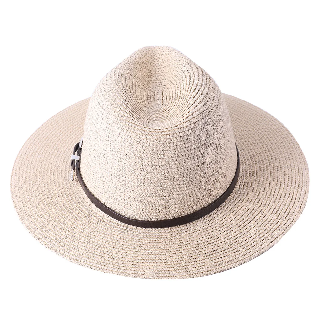 60cm große Größe Mode Stroh Eltern-Kind-Hut für Frauen Männer Sommer Papier Panama Jazz Strand Hüte Reise UV-Schutz Sonnen kappe – Detail 5