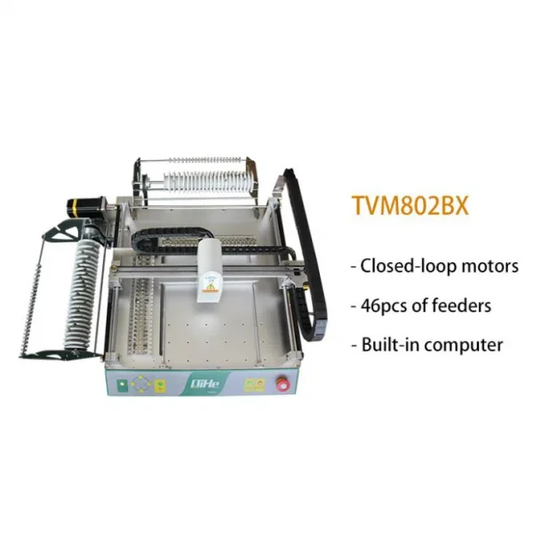 TVM802BX SMT Pick and Place Machine 2heads 46slots Desktop Pnp Mounter Deluxe Edition