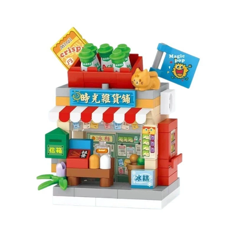 NUOVO Halloween Generi alimentari Panini Spellbook Mah-Jong Club Ristorante Street View Building Blocks Kit Ragazza Mattoni Modello Giocattolo per bambini
