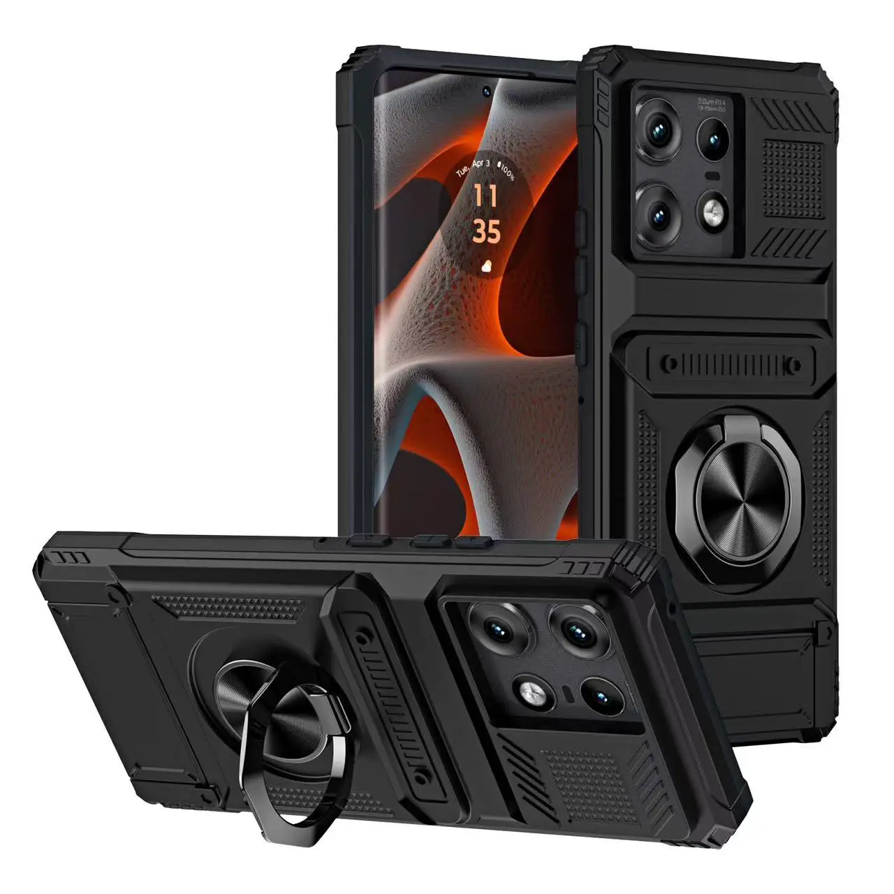 Armadura quente à prova de choque capa protetora magnética do carro para motorola edge 50 60 fusão pro moto g 5g 2025 2024 2023 caso telefone robusto