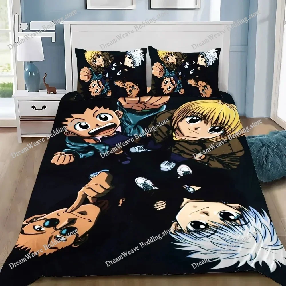 Anime Hunter X Hunter Duvet Cover Pillowcase X Hunter Bedding Set   Adult Boy Girl Bedroom Decoration Children Single Double9639