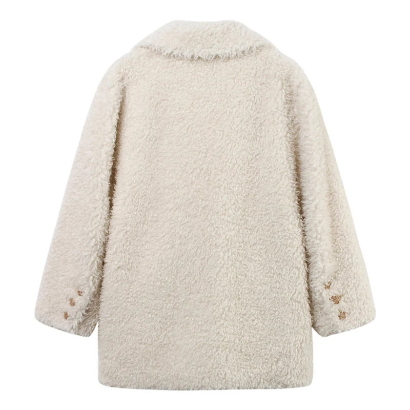 Faionable Damen Wollmantel Herbst Winter Neu Sle Revers Fell Layered Leder Faionable Ele Damen Oberbekleidung