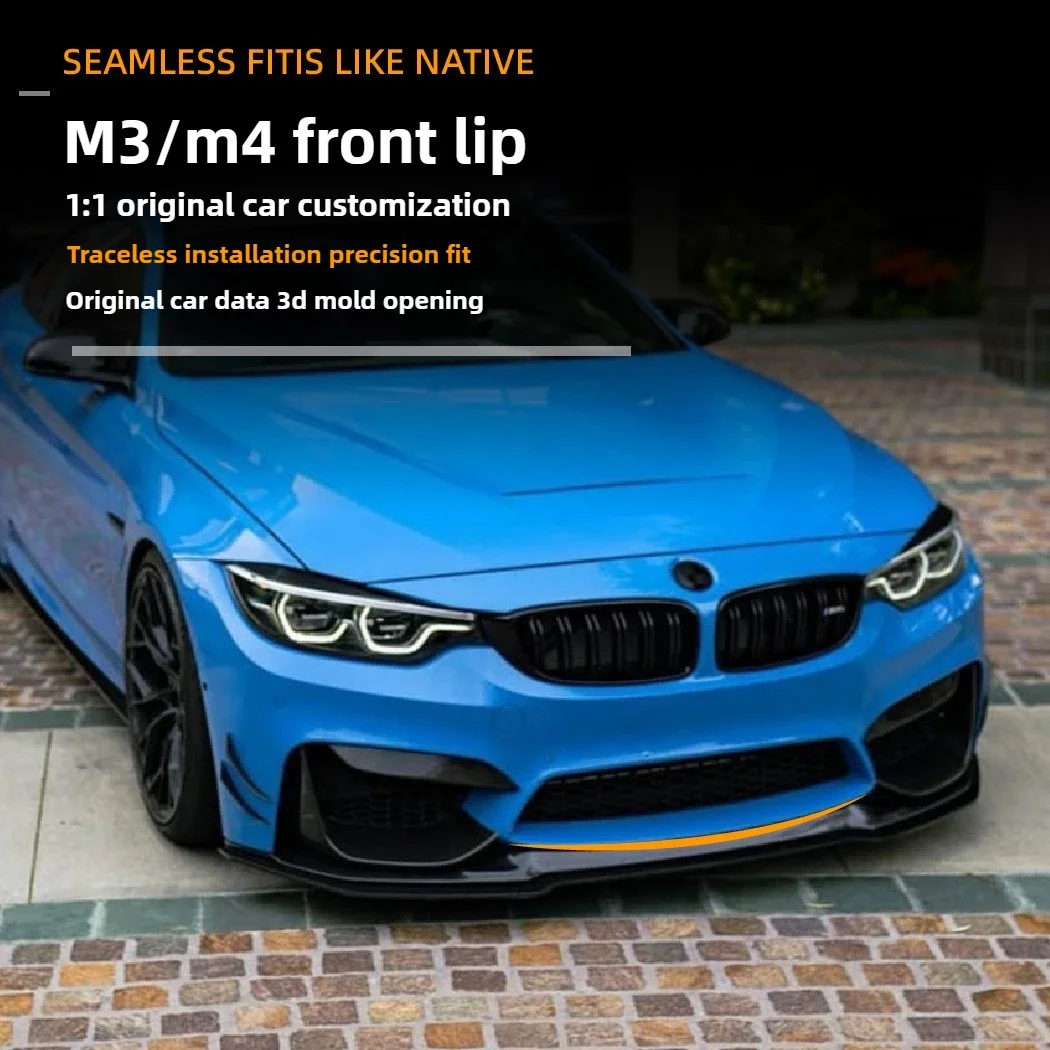 Front Bumper Splitter Lip Spoiler for Bmw F80 F82 F83 M3 M4 V Style 2015-2020 Car Diffuser Bodykits Cover Guard Protector Kits