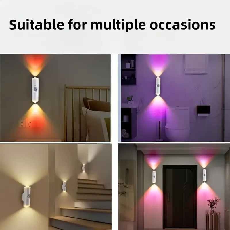 Ambient Lighting Smart Motion Sensor Dual Head Cat Eye Wall Lights Suitable for Bedroom Living Room Corridor Hallway Stairs