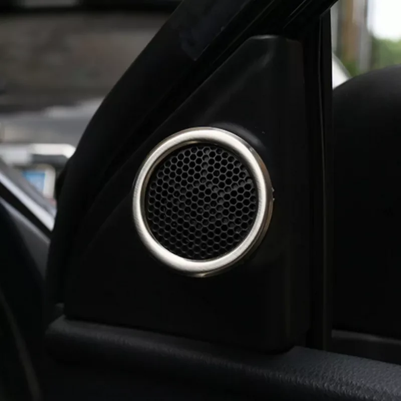 SBTMY For TOYOTA Corolla Altis 2014-2018 2PCS Car Styling Stainless Steel Tweeter speaker Decorative cover case Stickers