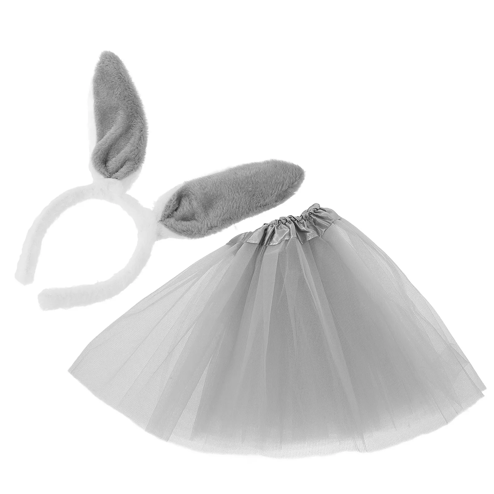 

Bunny Headband Short Skirt Suit Girls Easter Outfit Costume Tutu Party Prop Cosplay Decor Photo Shoot Infants Gift Acetate Fiber