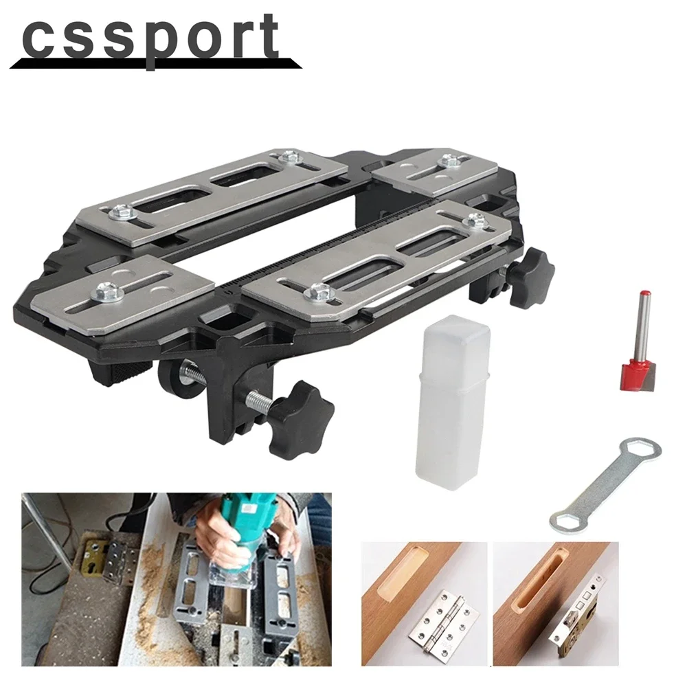 

For Door Lock Installation Door Hinge Jig Woodworking Hole Opener Slotting Locator Wooden Door Hinge Hole Guide Door Lock Jig