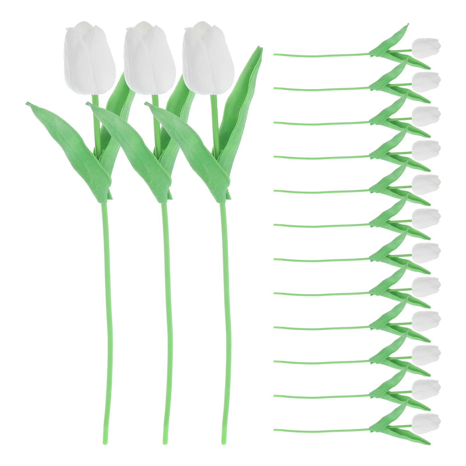 

15Pcs Artificial Tulips Real Touch Bouquets Lifelike Faux Flower Decor Wedding Party Spring Home Arrangement Props