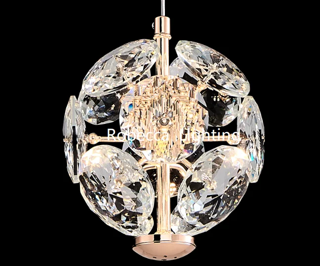 LED Crystal indoor pendant fancy Mordent style bedroom lustre chanderlier circle ball canteen bright Simply lighting