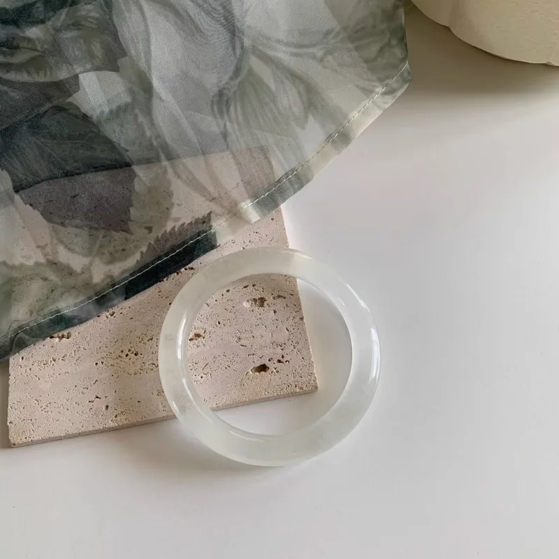 

Ледяной прозрачный браслет, драгоценный камень, искусственная красота, полоса, ледяной белый нефритовый браслет