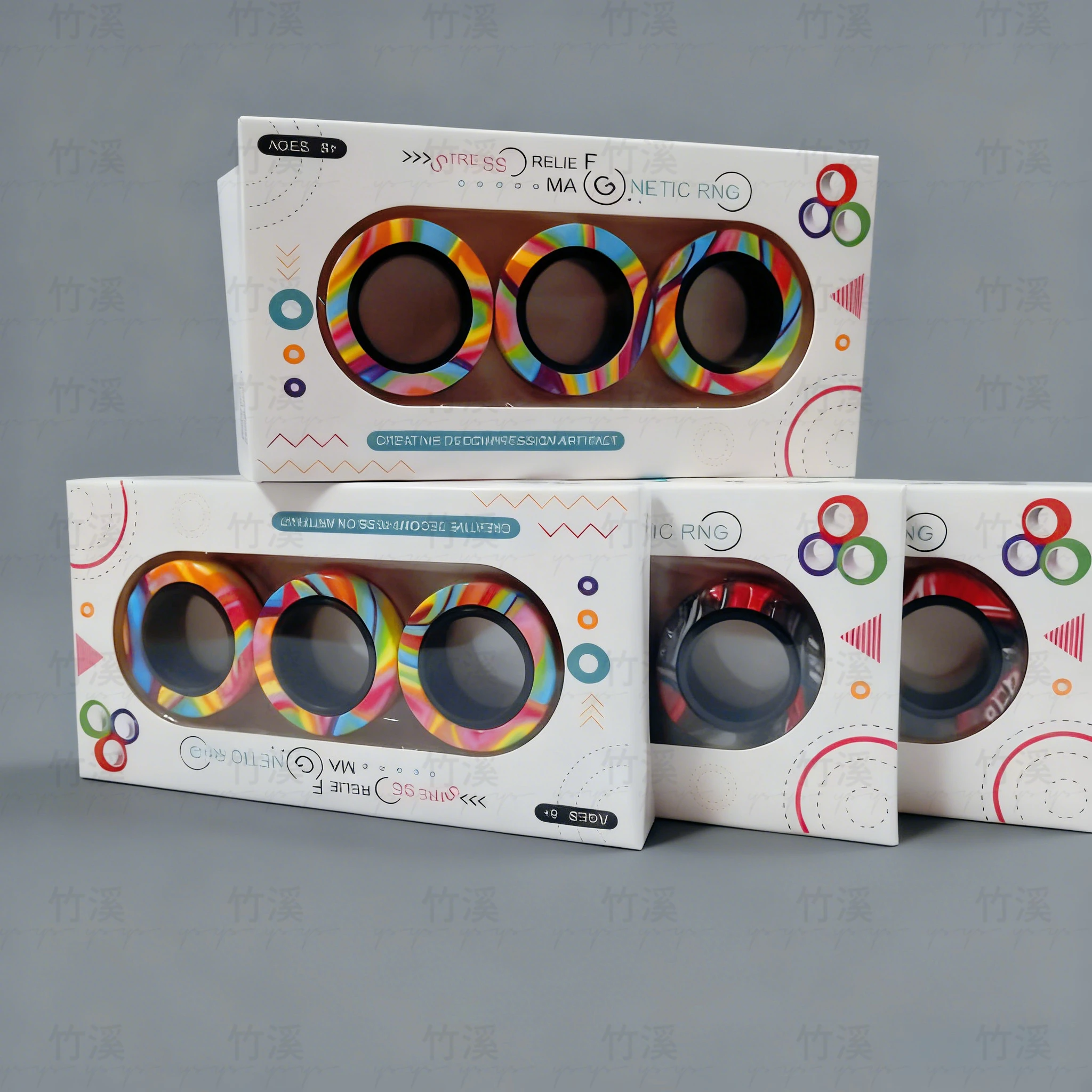 ● مجموعة حلقات دوارة مغناطيسية مكونة من 3 قطع - ألعاب فيدجيت للبالغين والمراهقين والأطفال، تخفيف التوتر، من الفولاذ المقاوم للصدأ #4