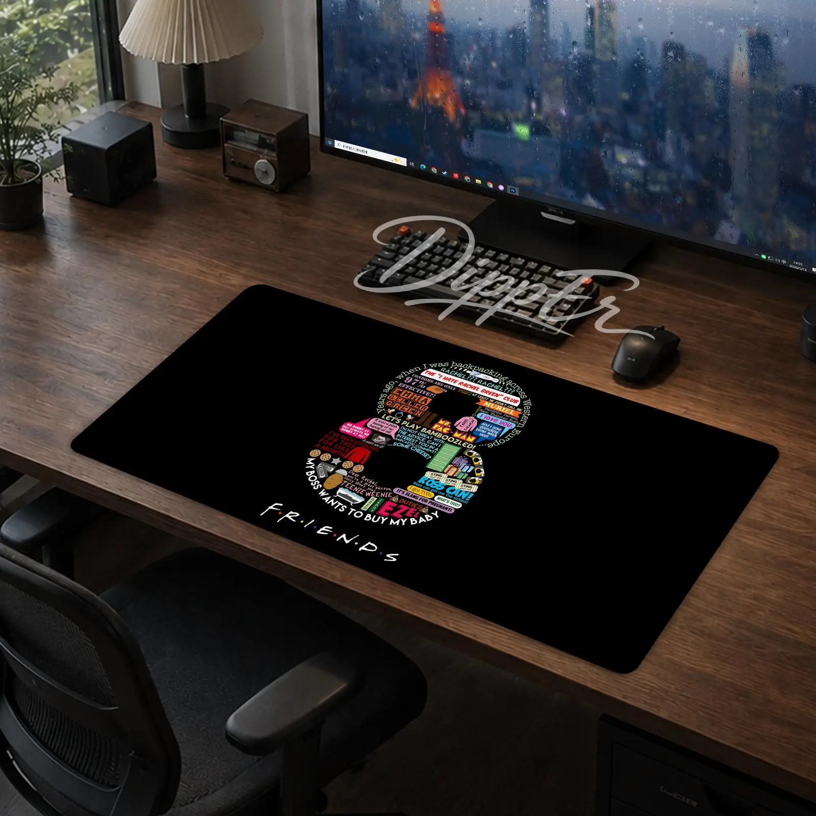 Show Amigos Friends Mouse Pad Gaming office Desk Mat Non-slip Large Mousepad DIY Keyboard Pad stitched edge rubber base