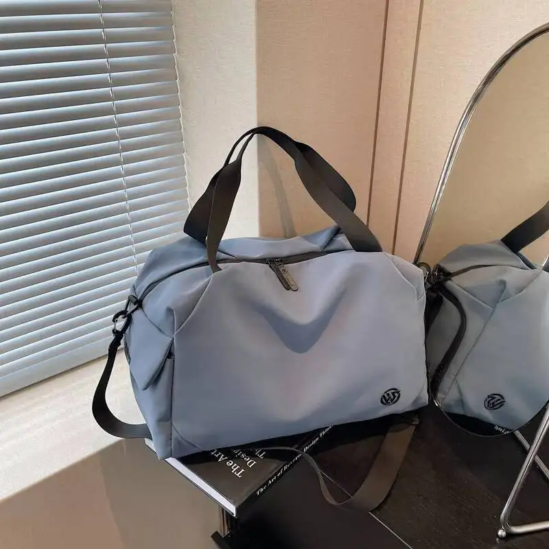 

Casual Trendy Travel Tote Bag Large Capacity Gym Women Canvas Weekender Overnight Luggage Crossbody Handbag Simple Waterproof