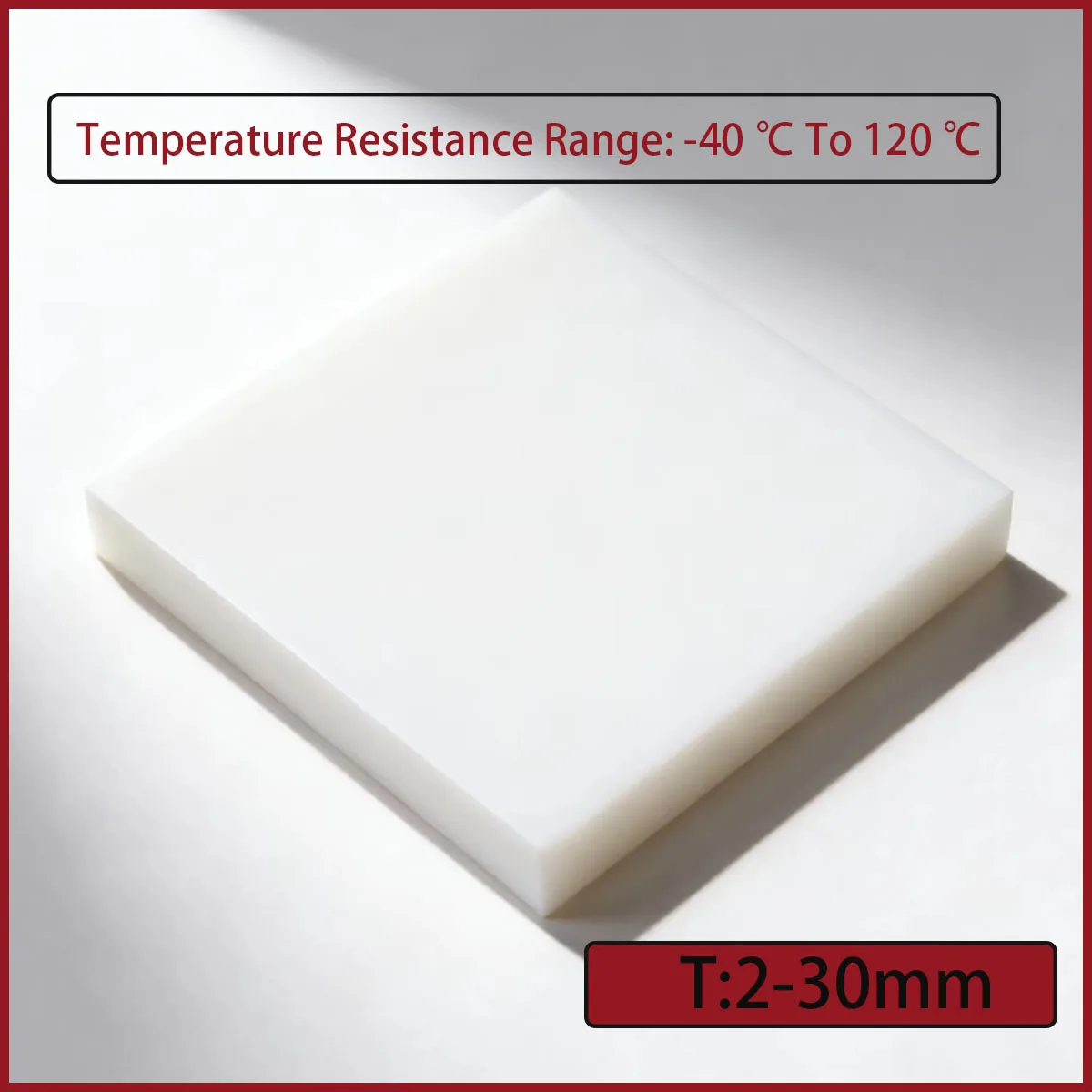White PA66 Nylon Plate 2-30mm Thickness PA66 MC Insulating Rigid Plastic Board Sheet Block for Industrial Use