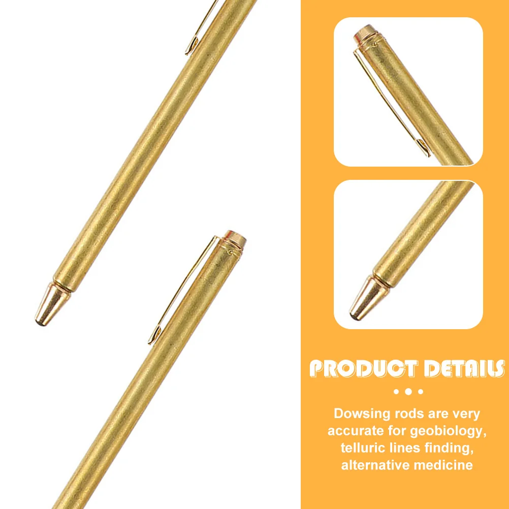 

2Pcs Copper Dowsing Rods Retractable Divining L Rods for Finding Underground Water Veins People Portable Pen Style Measuring