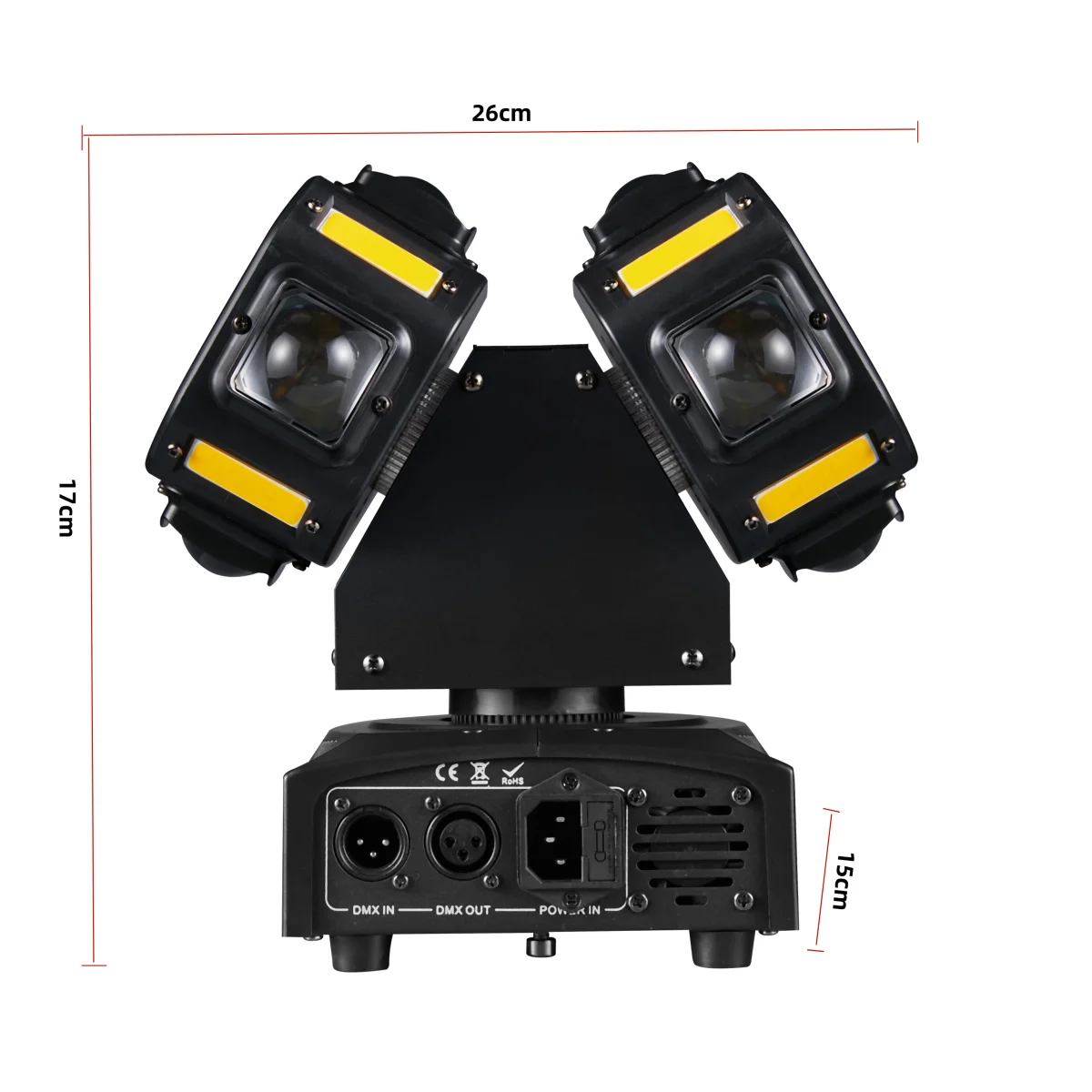 150W Doppelkopf-LED-Beam&Strobe&Laser 3-in-1 Moving Head 8x12W RGBW 8x5W Heller Gold-Rot-Grün-Laser Star DJ-Lichteffekt – Detail 3