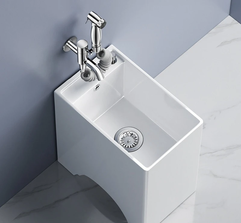 

Mop pool Narrow and long integrated household balcony Floor-to-ceiling floor mop basin Bathroom pool tank