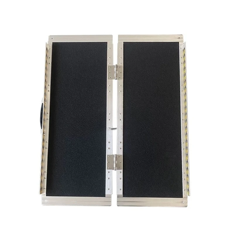 Aluminum Wheelchair Ramp Portable Anti‑Slip Folding Mobility Ramp Barrier‑Free Mobile Stair Slope for Wheelchairs