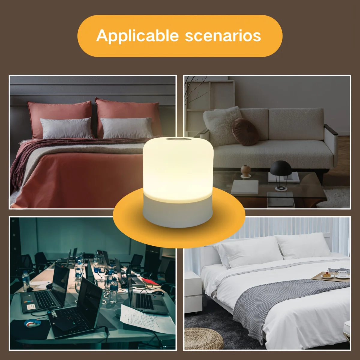 1pc LED bedside lamp, touch switch, temperature and light color conversion, infinitely adjustable brightness, soft lighting