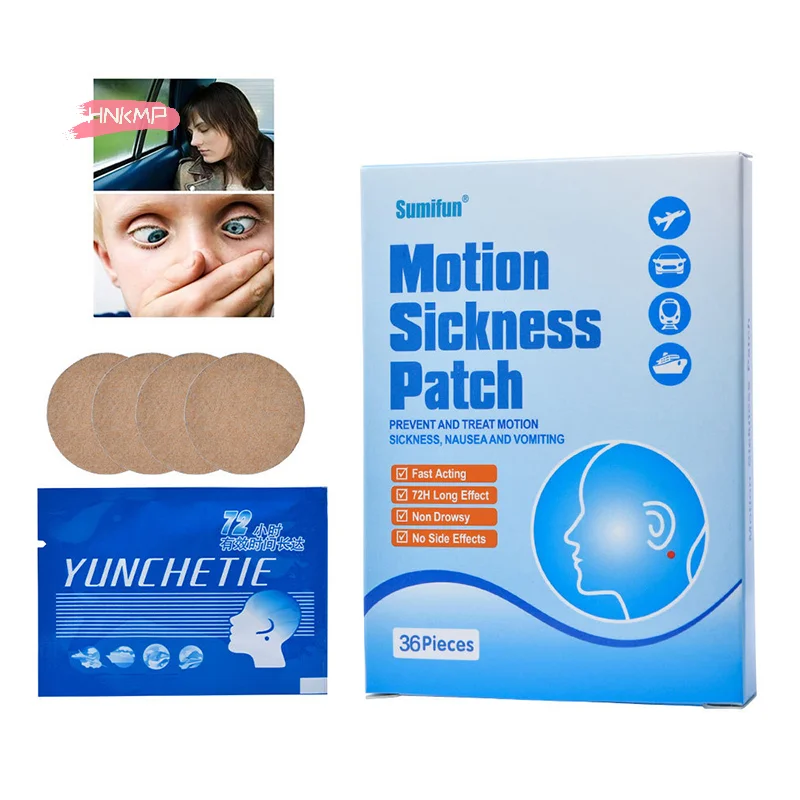 H-36pcs Natural Safety Anti Car Sickness Patch Mini Quick Travel Motion Sickness Stickers Long-Lasting Durable For Adult Elderly
