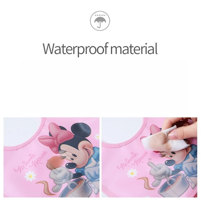 مريلة أكل للرضع والأطفال من Miniso Diss مريلة قذرة مقاومة للماء وجيب ضلع الماء من السيليكون المقلد