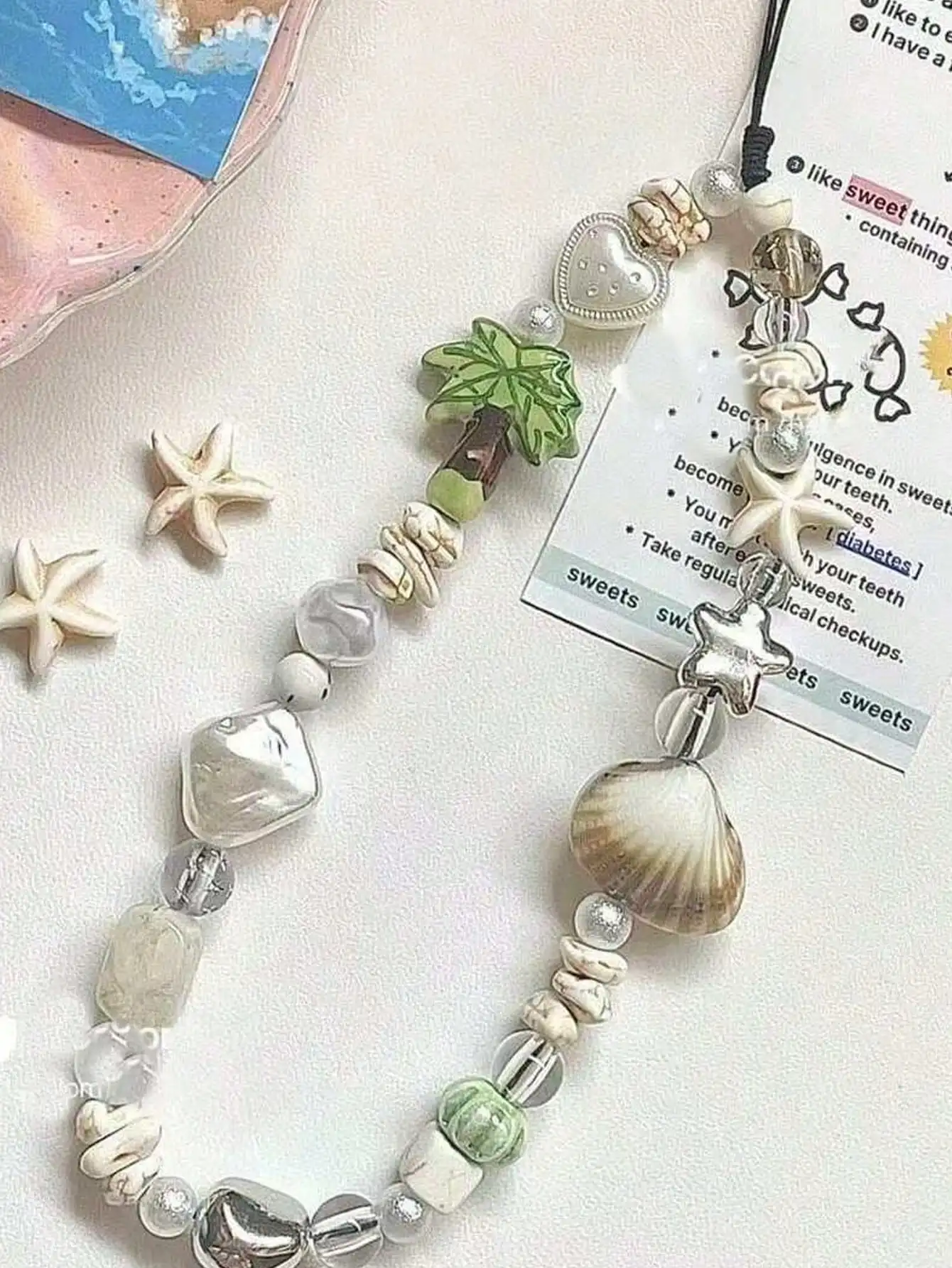 

Летний ремешок для телефона с бусинами и подвеской в виде камеры, подарок