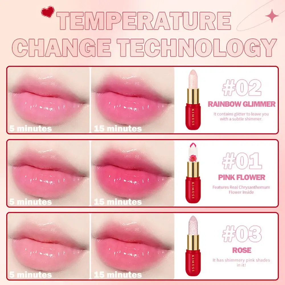 Temperature Color Change Lipstick Transparent Repair Nourishing Lip Gloss Long Stick Lip Lasting Cosmetics Moisturizing Y1i6