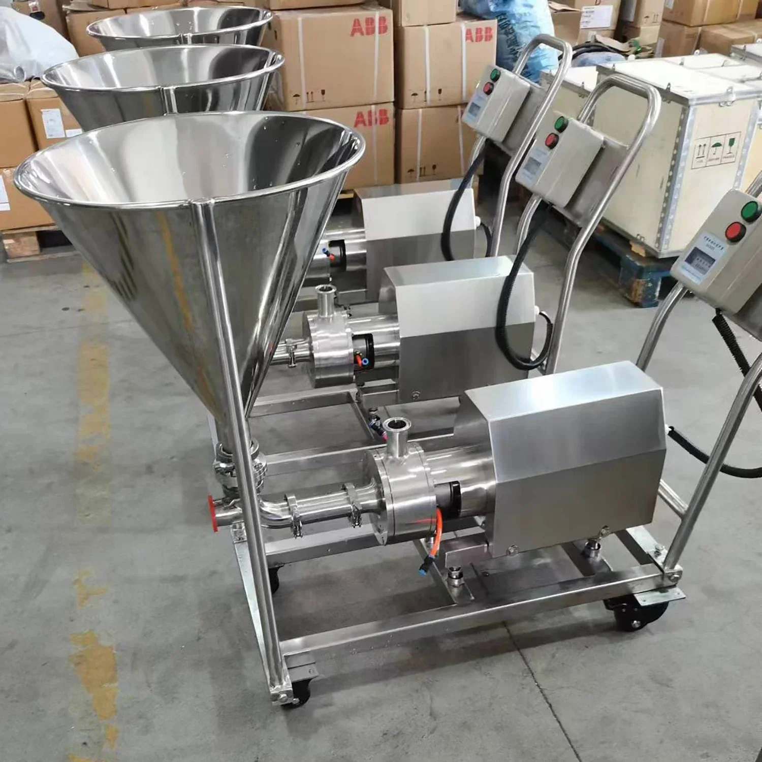 Trl3-210 75HP 55kw Food Grade AISI316L Wenzhou Xusheng Food Industry Dairy Products Pipeline High Shear Dispersing Emulsifier