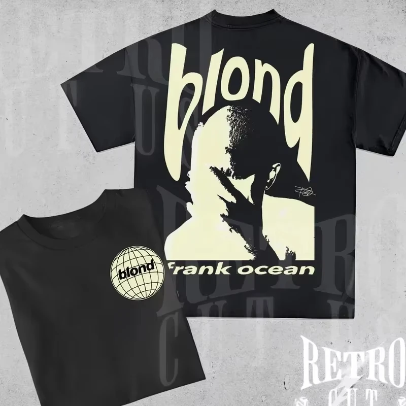 Rapper Frank Retro Grafik T-Shirt Herren Hip-Hop Ocean Album Kleidung T-Shirts Y2k Unisex Blond Mode Übergroßes Baumwoll-T-Shirt – Detail 4