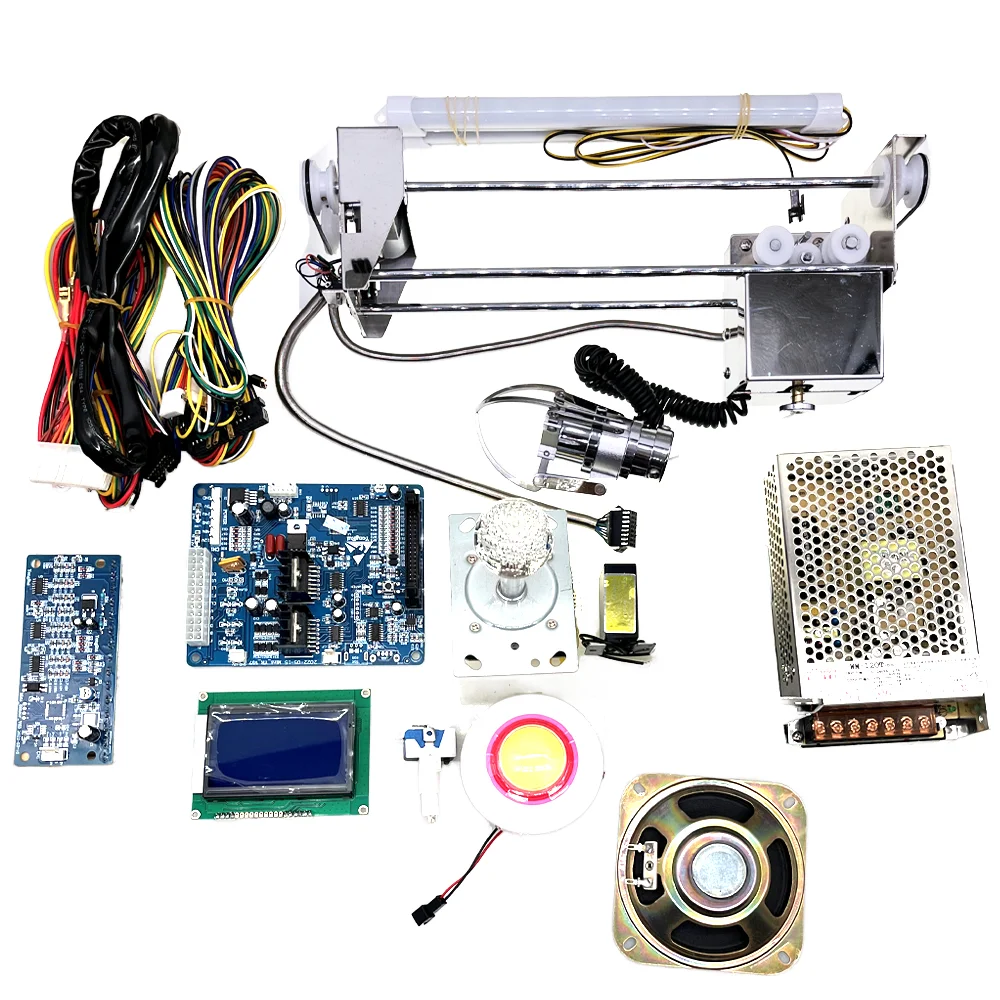 

Высококачественный комплект для игрового автомата Coin Pusher: новая модель с L-образным когтем, фиолетовая материнская плата, новый пластиковый корпус, кран-механизм для развлекательных автоматов