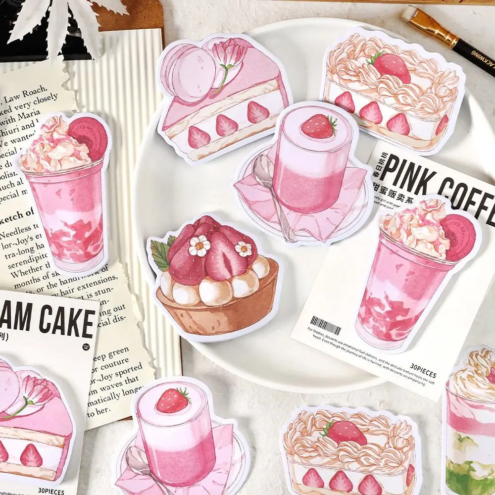 30Sheets Kawaii Desserts Sticky Notes Stationery 30Sheets Notebook Cartoon Notepad