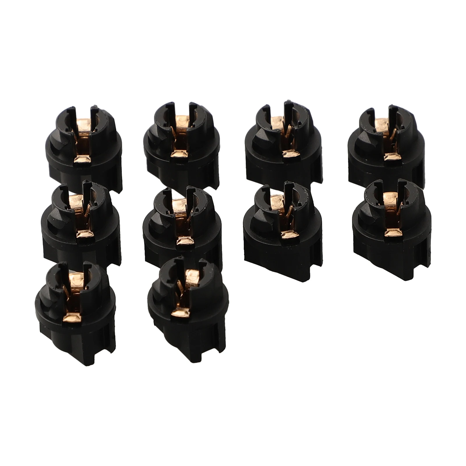 T5 Lock Socket Car Dashboard Instrument Panel Cluster Dash Light Bulb Holder Kit - 10pcs Black Nylon Base for PC74/37/27 Fitment
